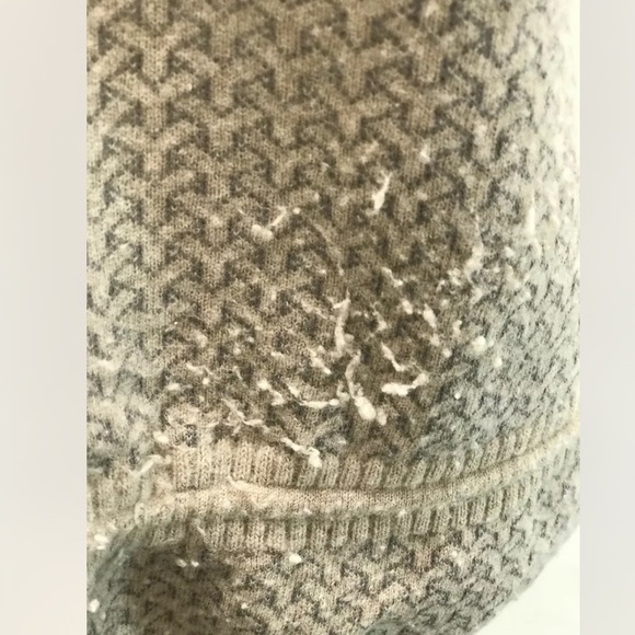 Lacoste Sleeveless Brown Geometric Sweater 44 Women Wool Cotton Draw String - Picture 11 of 12